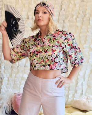 Flower Cropped Shirt